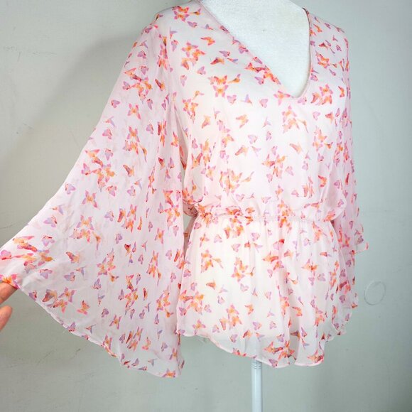 Victoria's Secret Light Pink Butterfly Open Back Mesh Romper Lingerie - Picture 3 of 6